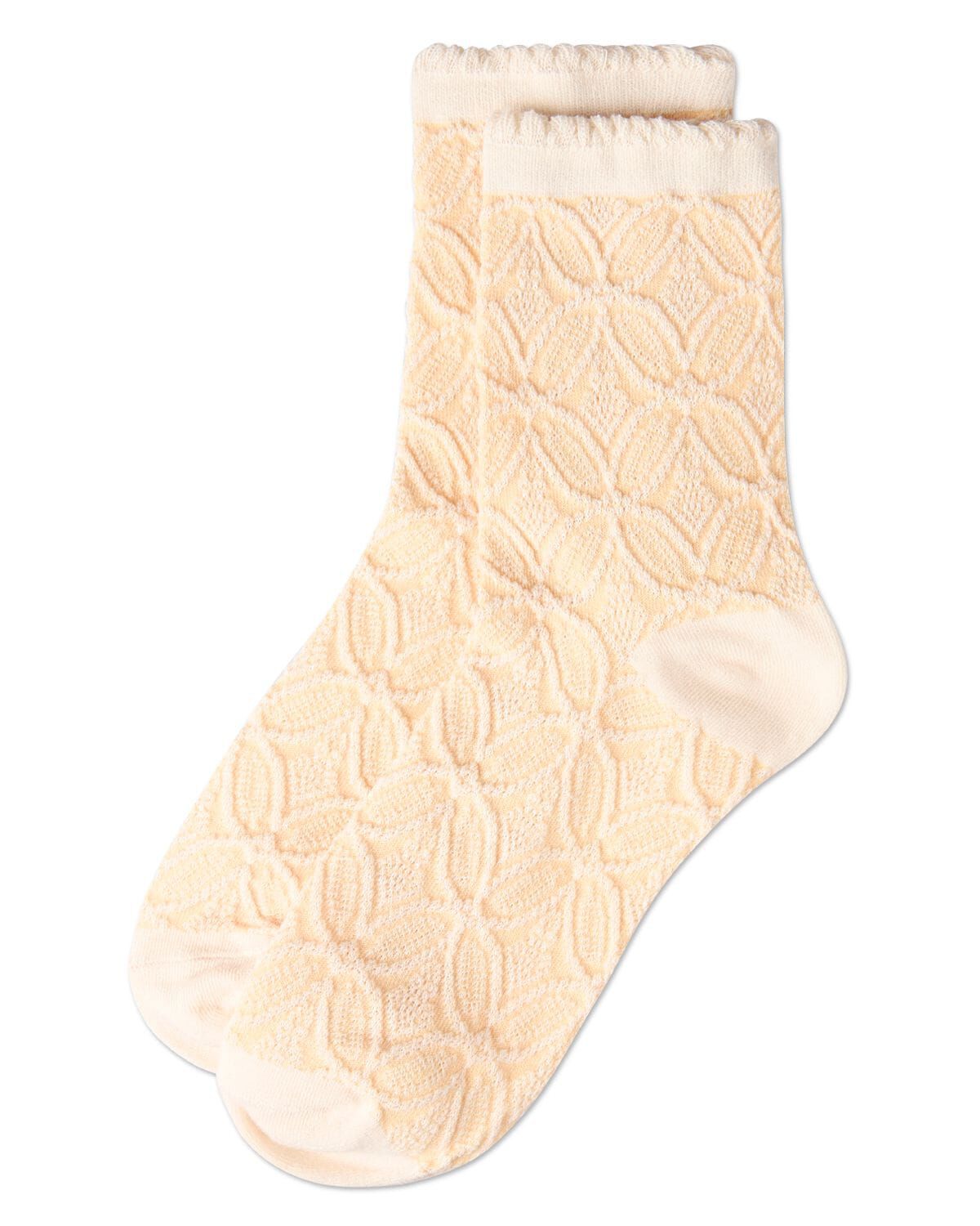 Women's Dimensional Burst Anklet Socks, BUFF YELLOW, alternate image number 2
