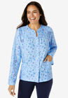 Waffle Knit Short Robe, SKY BLUE ROSES, hi-res image number null