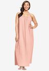 Breezy Eyelet Knit Long Nightgown, PEACH CREAM, hi-res image number null