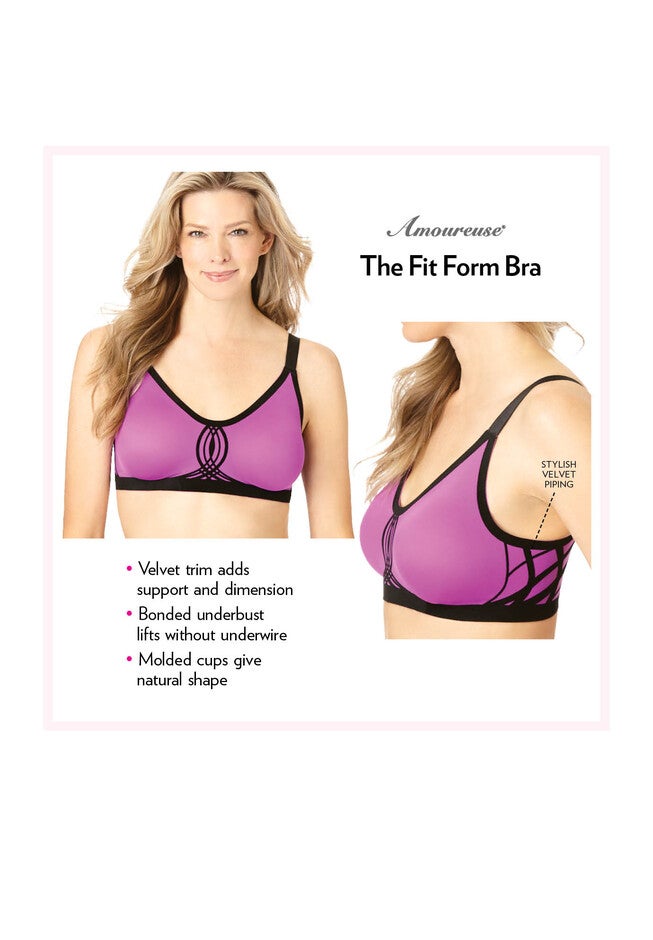 Seamless Velvet Trim Support Bra, , alternate image number null