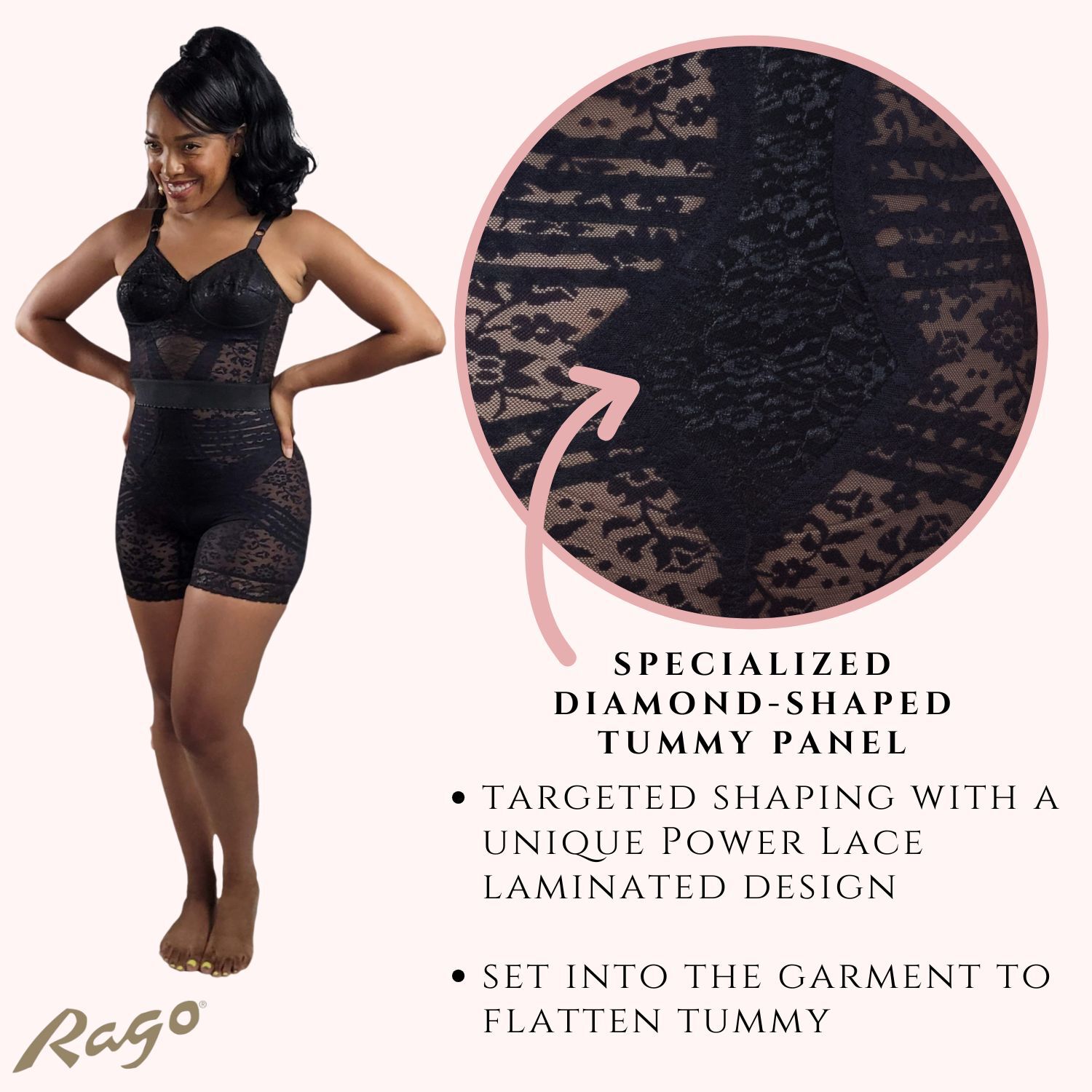 No Roll High Waist Lace Thigh Slimmer with Extra Firm Support, BLACK, alternate image number 5