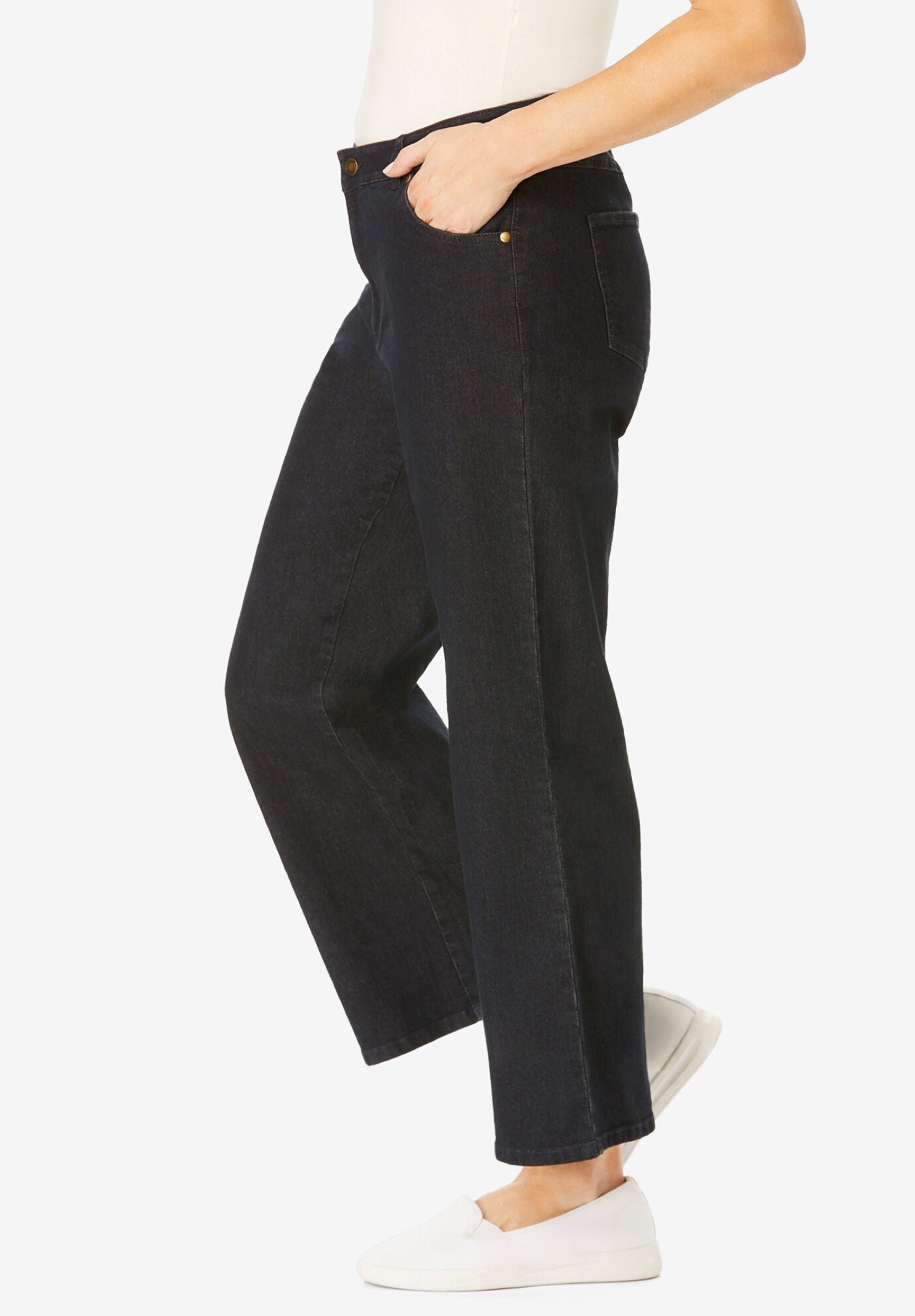 Stretch Wide-Leg Ankle Jean, , alternate image number 2