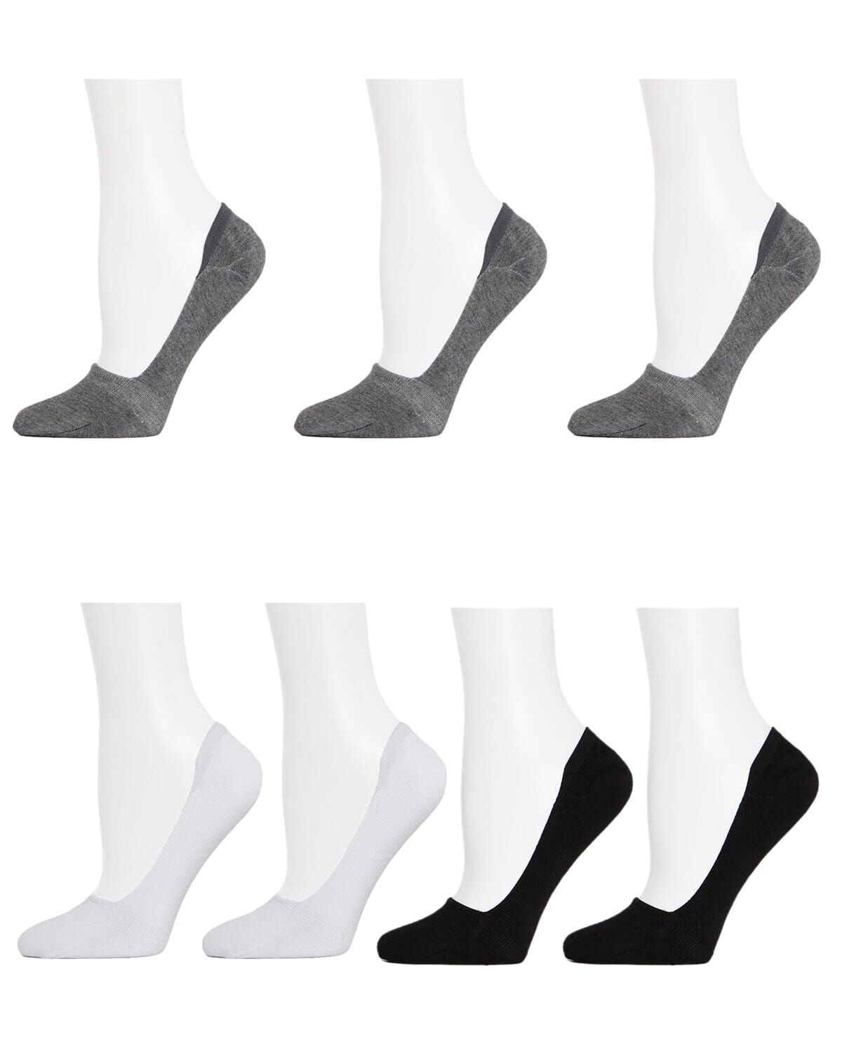 Mid-Cut Liner Cotton Blend Sock 7-Pack, GRAY WHITE BLACK, hi-res image number 0