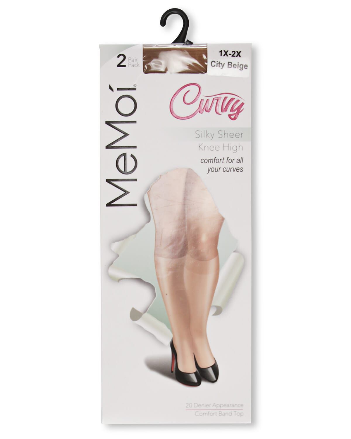 Women's 2 Pair Pack Silky Sheer Curvy Knee Highs, CITY BEIGE, alternate image number 3