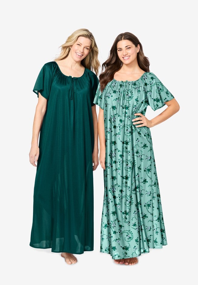 2Pack Long Silky Gown Intimates For All