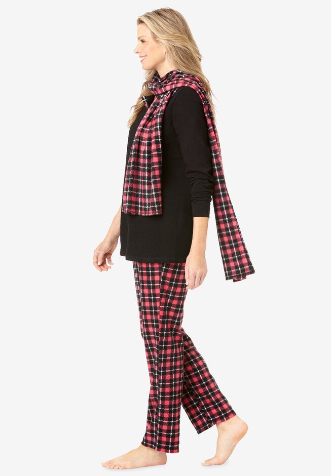 Pajama Set with Coordinating Scarf, , alternate image number null