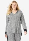 Hooded Marled Jersey Top, HEATHER CHARCOAL MARLED, hi-res image number 0