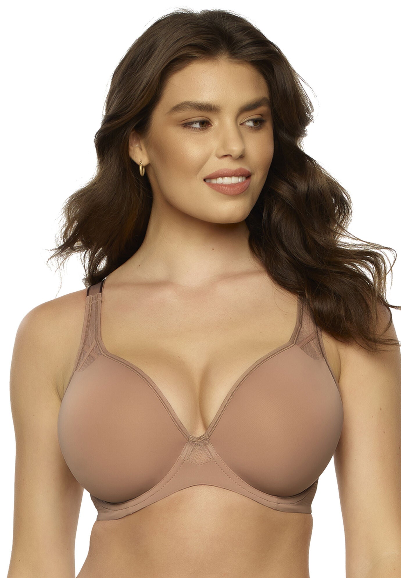 Amaranth Plush T-Shirt Bra With Sheer Details, ROSE TAN, hi-res image number 0