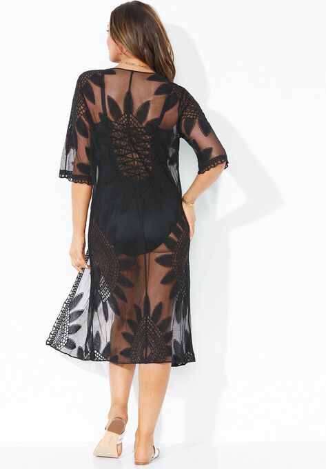 Open-Front Embroidered Cover Up , , on-hover image number null