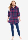 Plaid PJ Set , EVENING BLUE PLAID, hi-res image number null