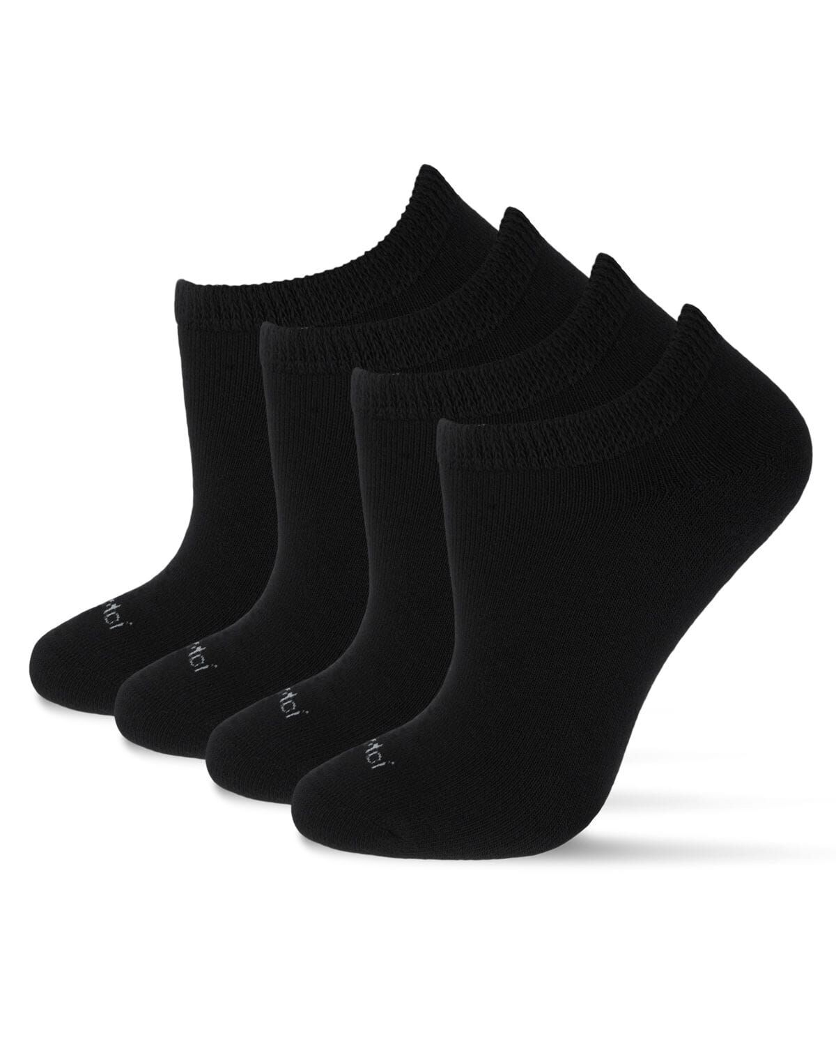2 pair Diabetic Full Cushion Low Cut Socks, BLACK BLACK, alternate image number 1