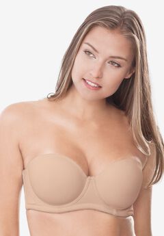 Dominique Margeau Low Plunge Strapless Bra in White - Busted Bra Shop