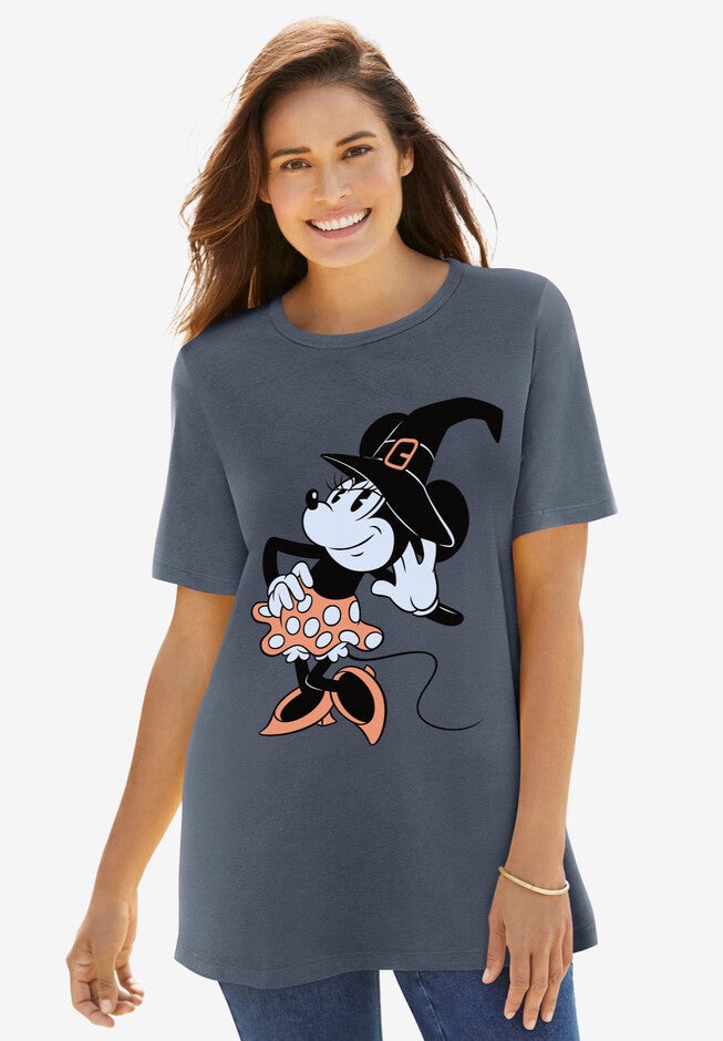 Disney Short Sleeve Crew Tee Heather Charcoal Minnie Witch, HEATHER CHARCOAL MINNIE WITCH, hi-res image number null