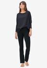 Stretch Bootcut Sleep Pants, BLACK, hi-res image number null