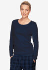 Long Sleeve Henley Sleep Tee, NAVY, hi-res image number null