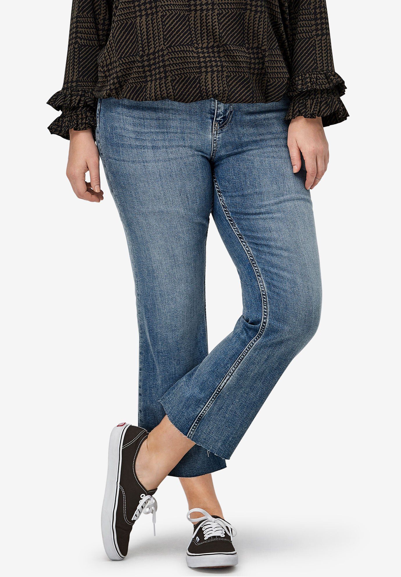 Mid-Rise Stretch Crop Bootcut Jeans
