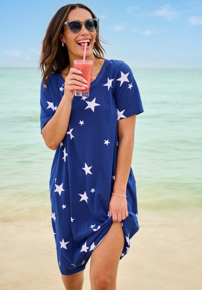 Perfect Short-Sleeve Crewneck Tee Dress image number 1