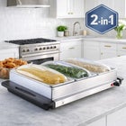 2-in-1 Triple Buffet Server & Warming Tray  image number null