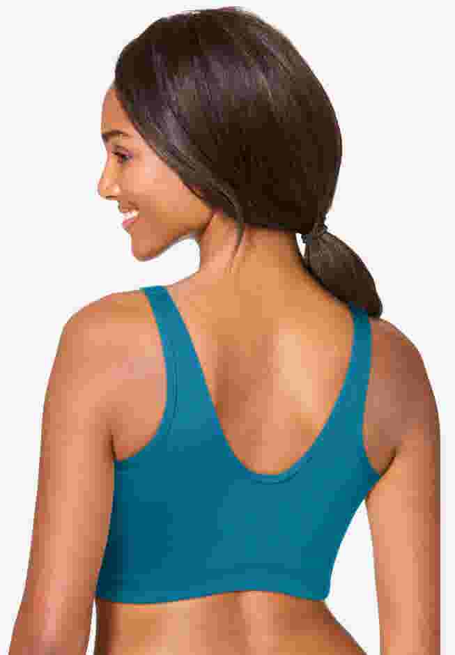 Comfort Choice® Zip-Front Lace Lounge Bra image number 1