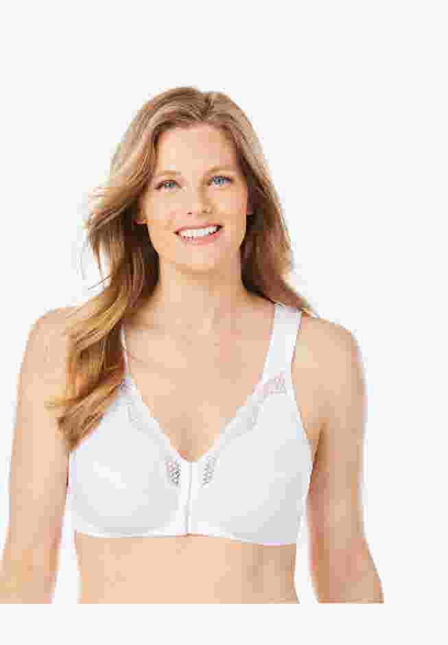 Front-Close Cotton Lace Wireless Posture Bra 5100531 image number 0