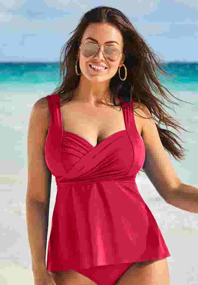Sweetheart Wrap Tankini Top image number 0