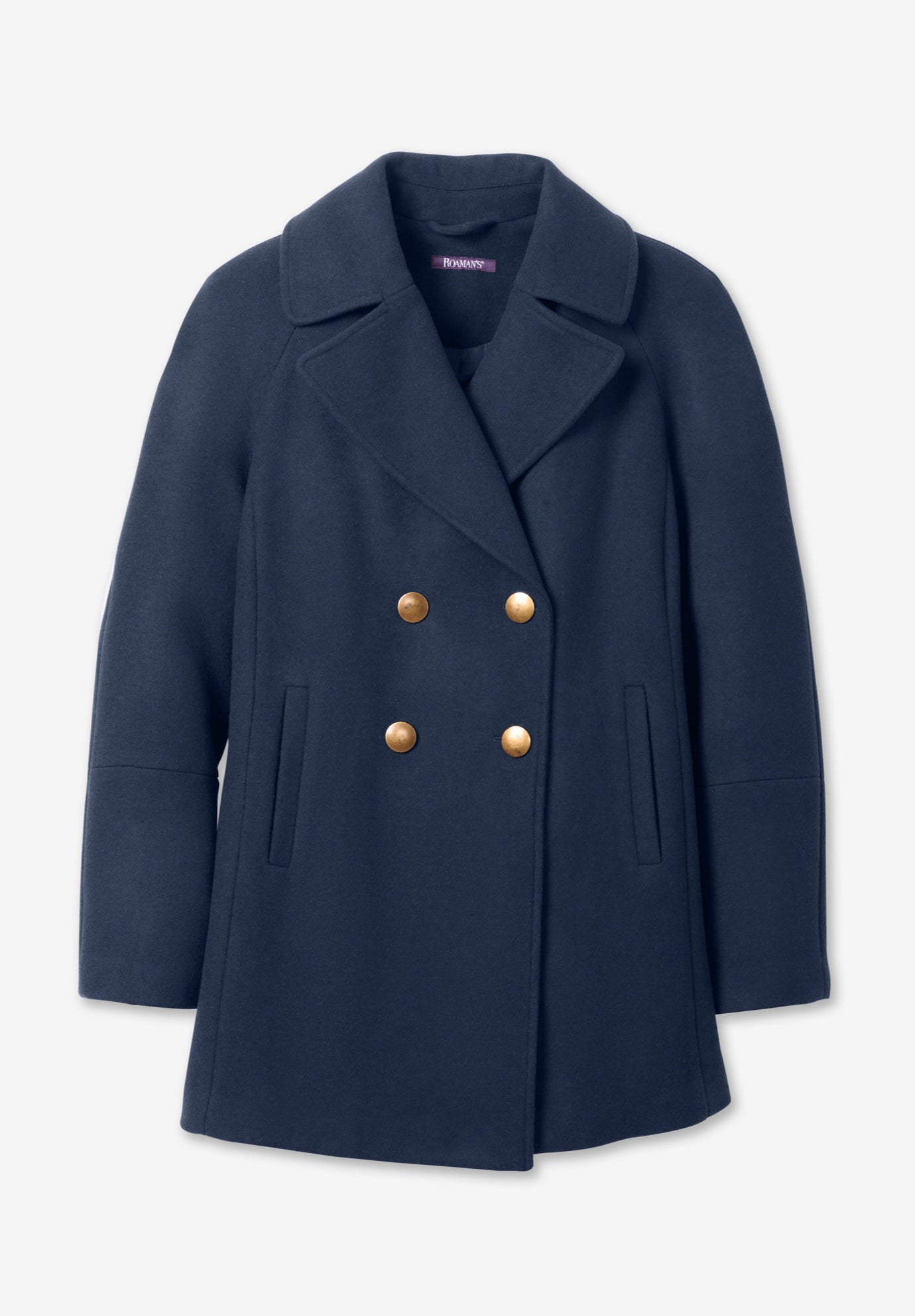 Plus Size Wool Blend A-Line Peacoat image number 4
