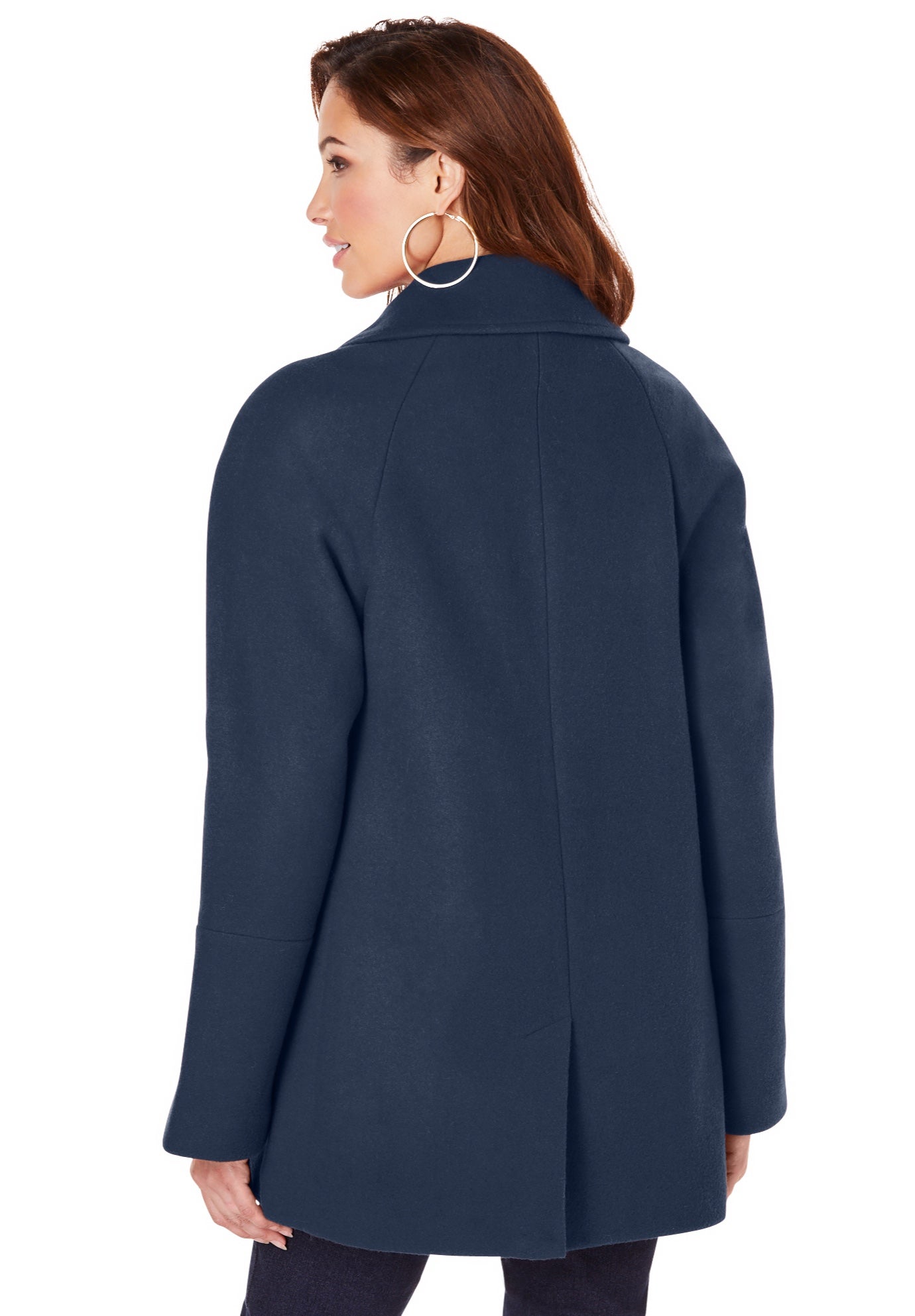 Plus Size Wool Blend A-Line Peacoat image number 1