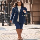 Plus Size Wool Blend A-Line Peacoat image number null