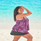 Longer-Length Mesh Tankini Top image number null