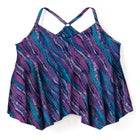 Longer-Length Draped Mesh Racerback Tankini Top image number 3