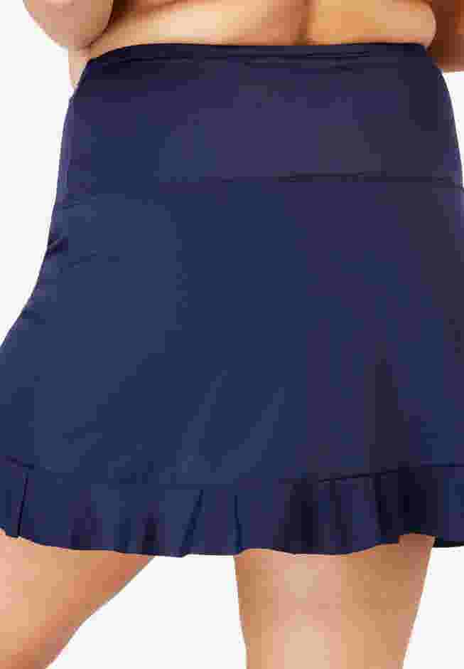 Ruffle-Trim Swim Skirt with Built-In Tummy Control Brief image number 1