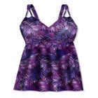 Loop-Strap V-Neck Tummy Control Two-Piece Swim Dress image number null