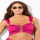 Shimmer Shirred Ring Bandeau Bikini Top image number null