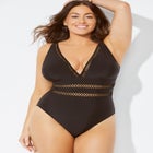 Lattice Plunge One Piece Swimsuit image number null