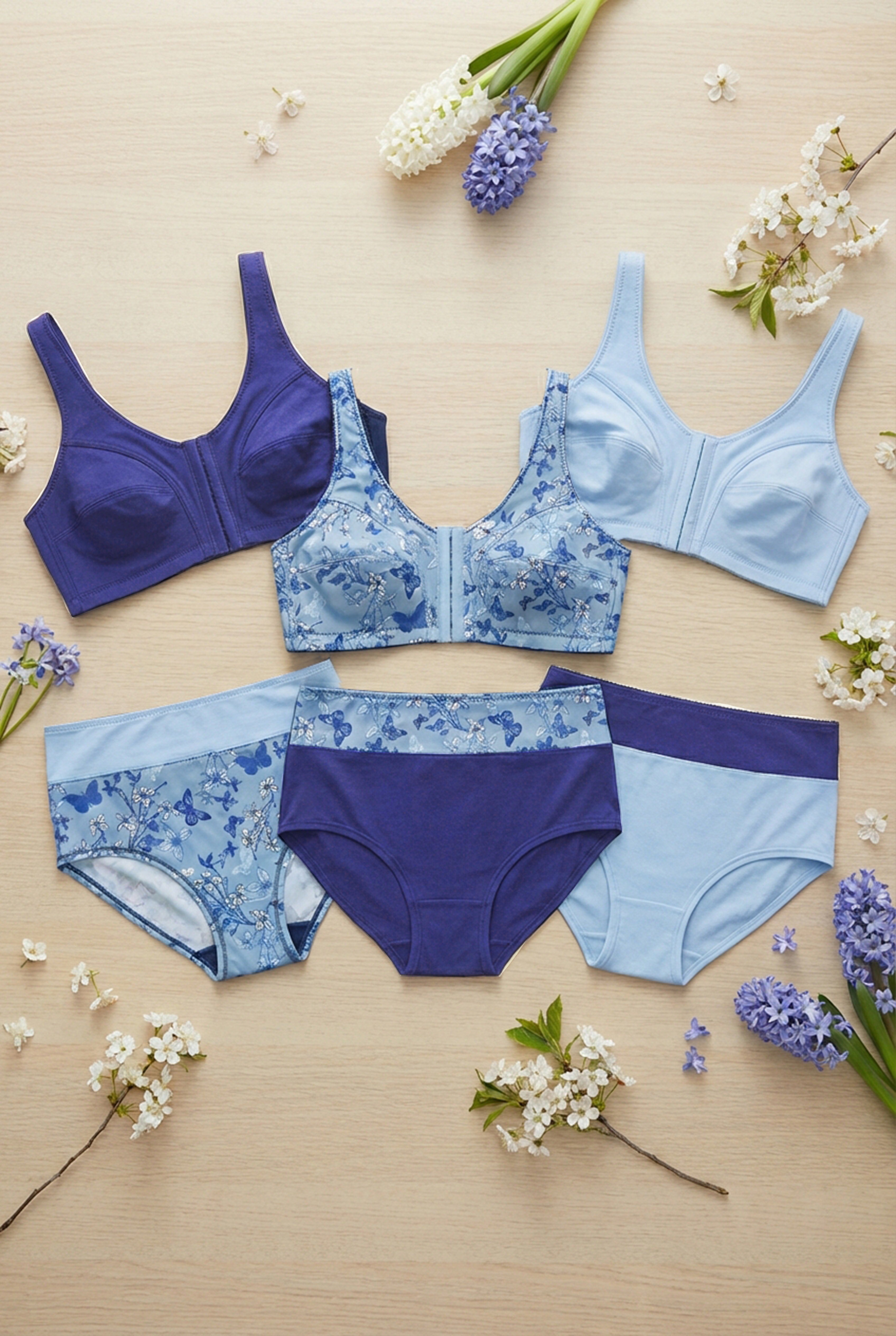 3-Pack Front-Close Cotton Wireless Bra image number 3