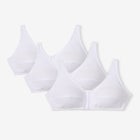 3-Pack Front-Close Cotton Wireless Bra image number null