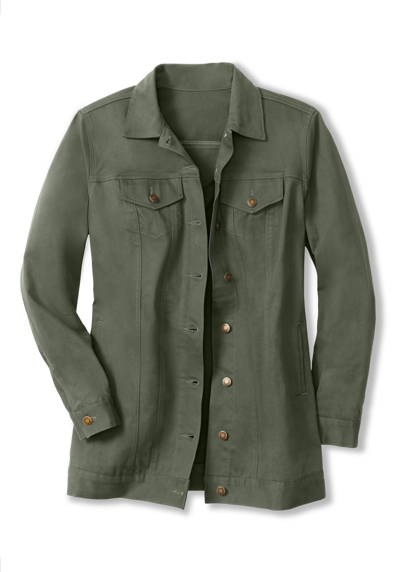 Long Stretch Denim Jean Jacket image number 2