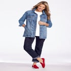 Long Stretch Denim Jean Jacket image number null