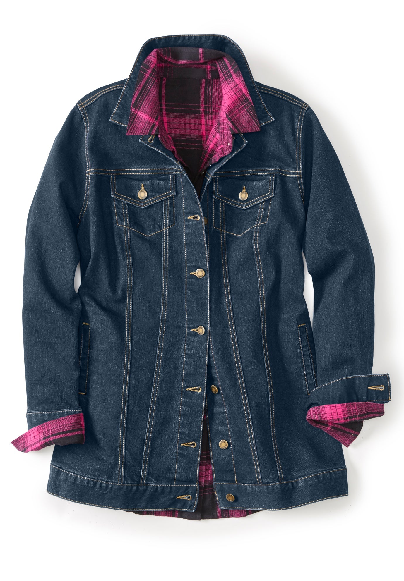 Long Stretch Denim Jean Jacket image number 3