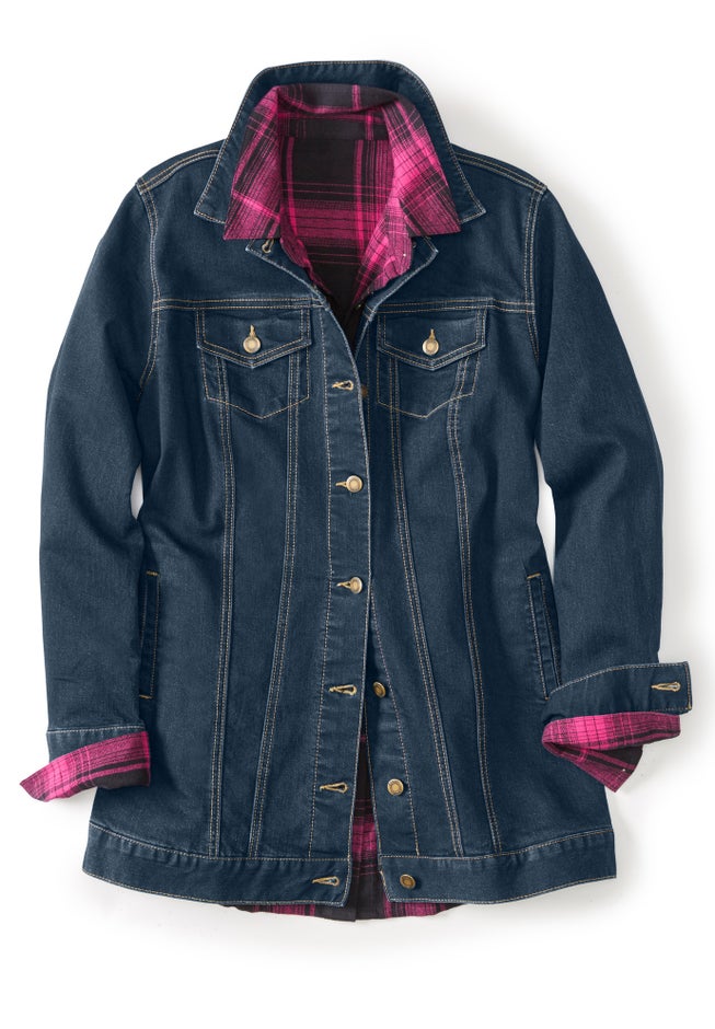 Long Stretch Denim Jean Jacket image number 3