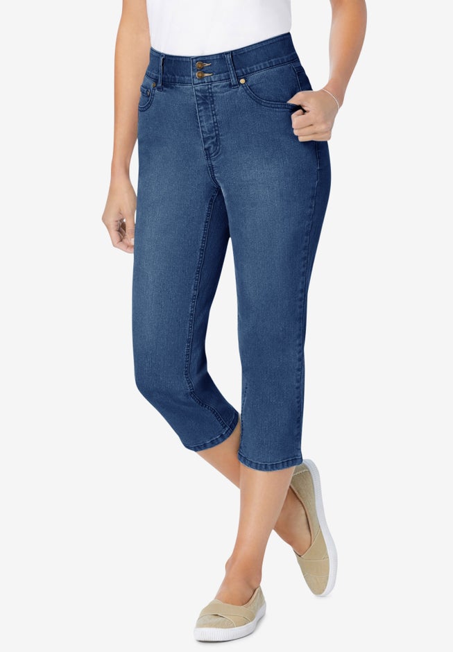 Secret Solutions™ Tummy Smoothing Denim Jean Capri image number 0