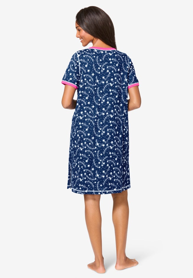 Short Henley Sleepshirt image number 1
