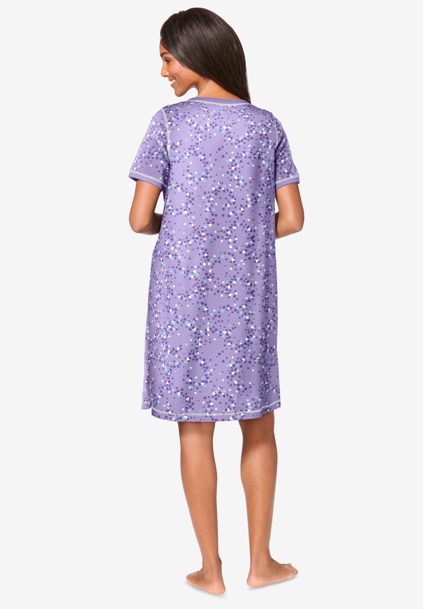 Short Henley Sleepshirt image number 1