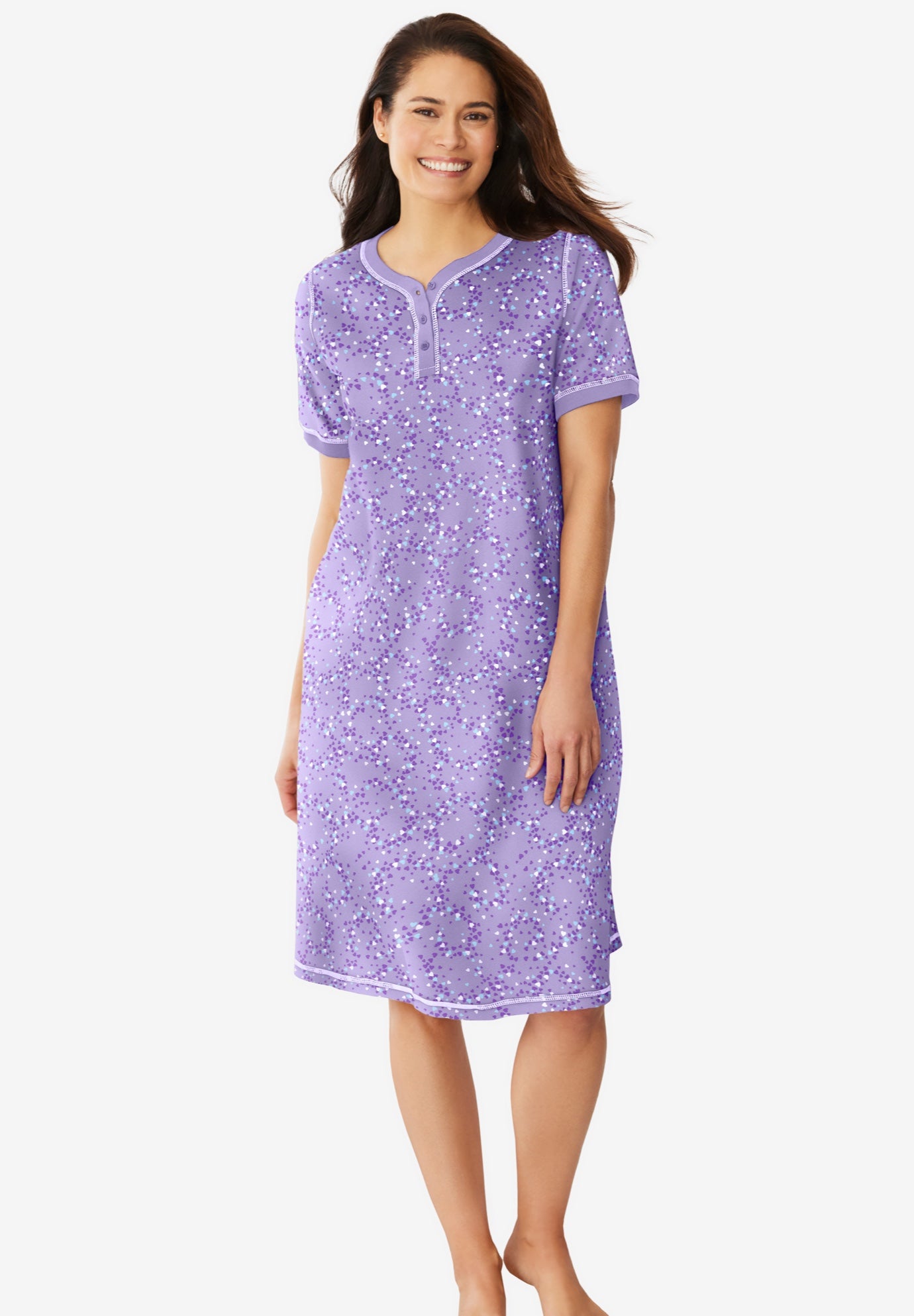 Short Henley Sleepshirt image number 0