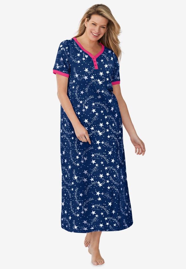 Long Henley Sleepshirt image number 0