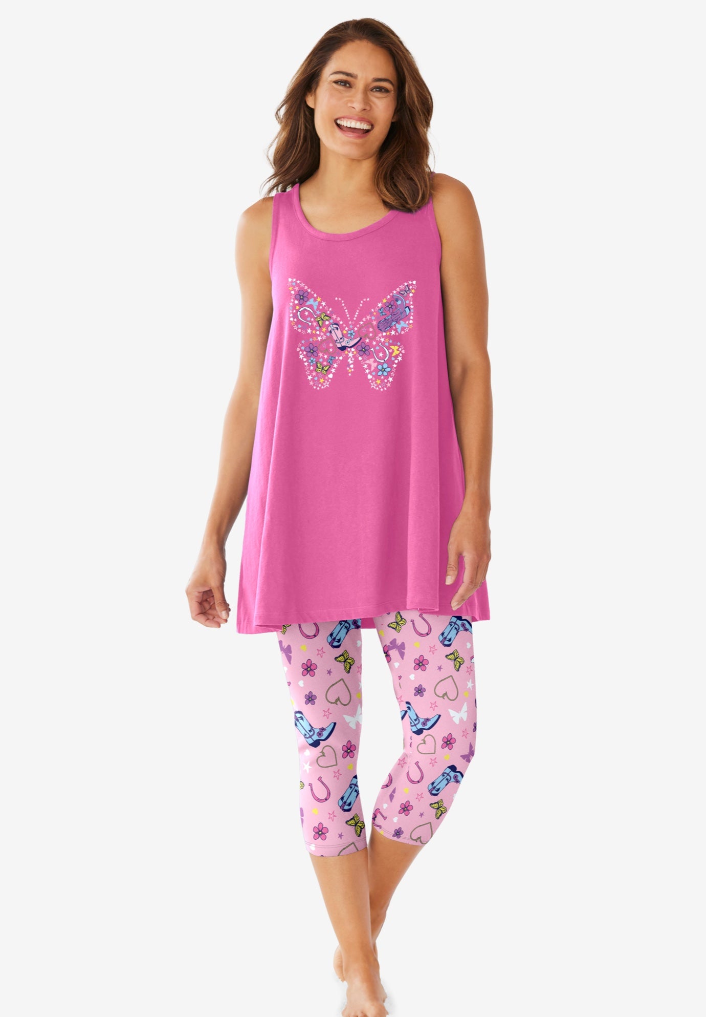 Scoopneck Tank & Capri Legging PJ Set image number 0