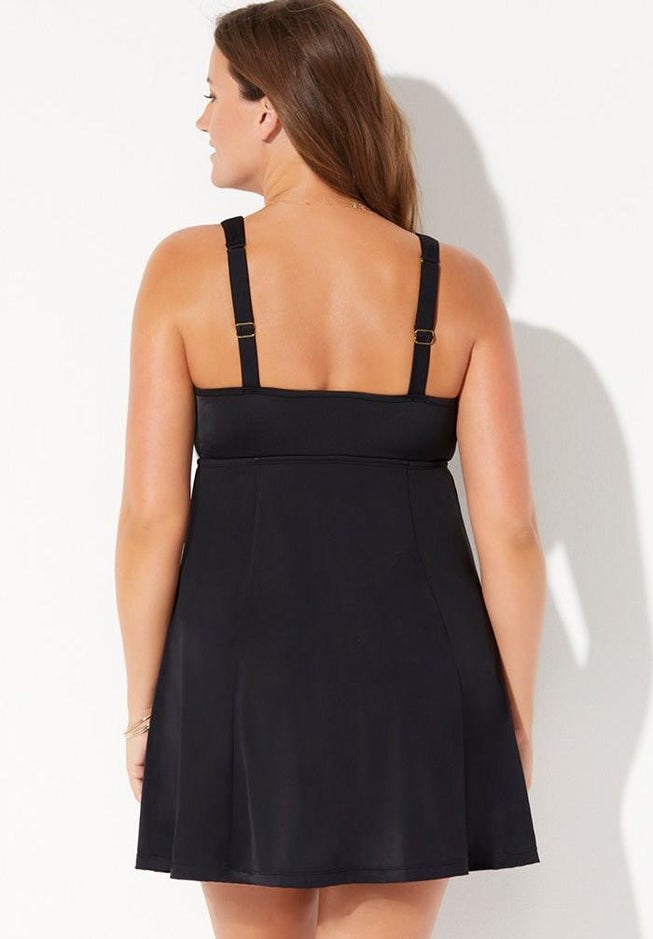 Empire Lattice Trim Swimdress image number null