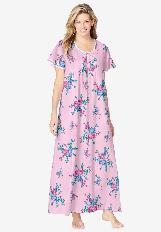 Long Pintuck Knit Gown image number 0