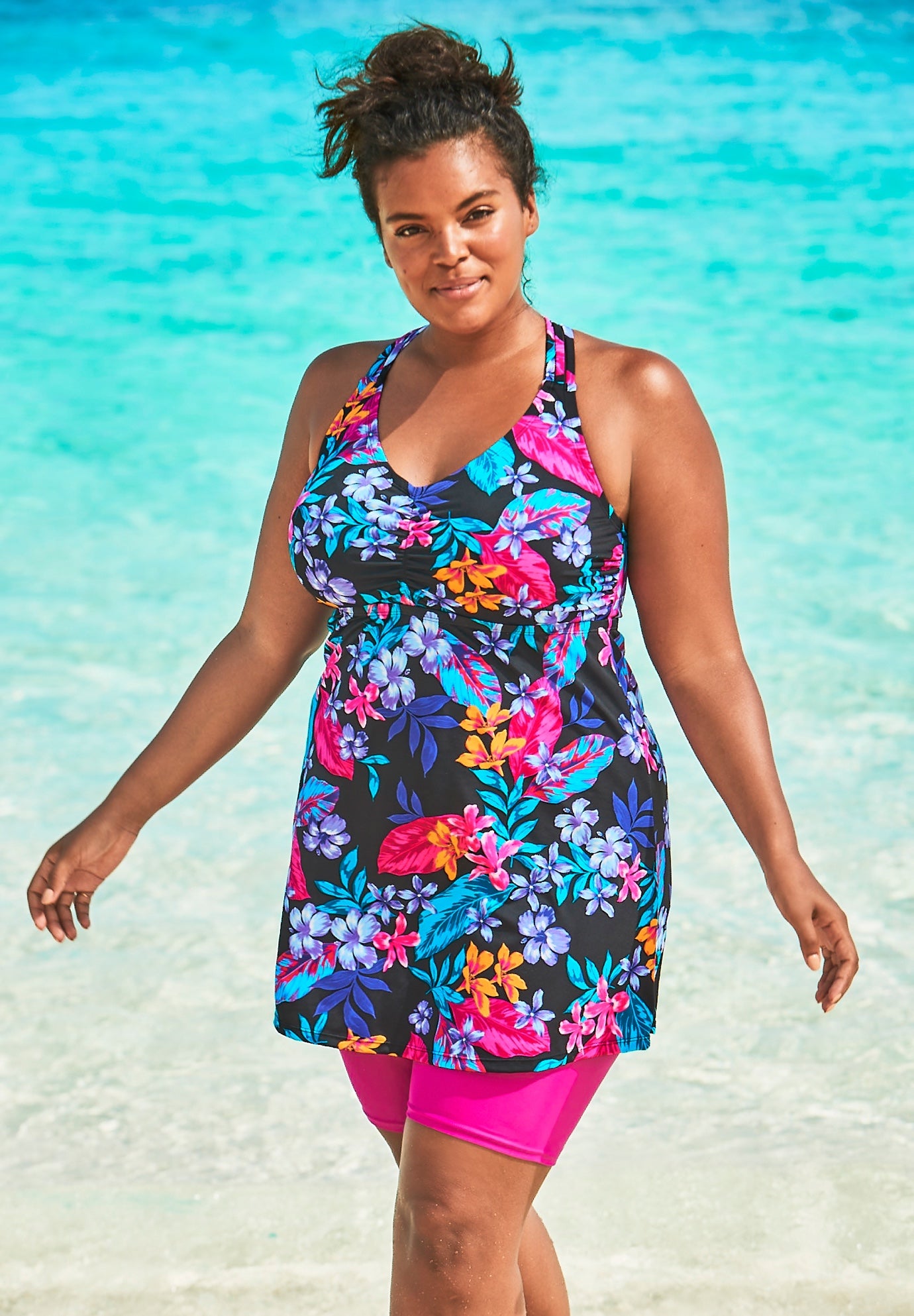 Longer Length Braided Tankini Top image number 2