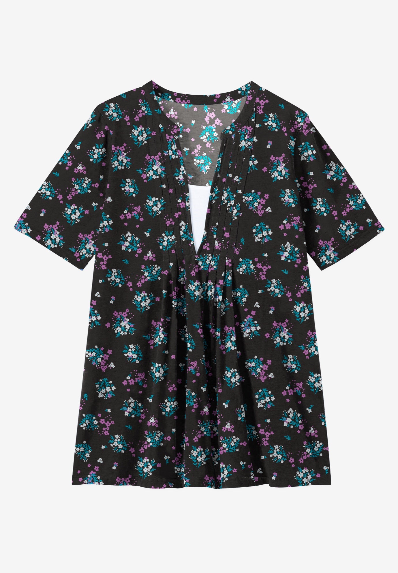 7-Day Layer-Look Elbow-Sleeve Tee image number 3